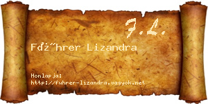 Führer Lizandra névjegykártya